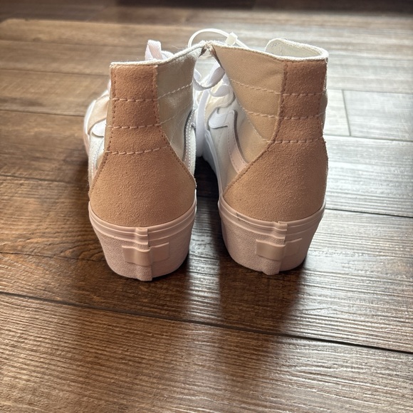 Vans Women's High-Top Sneakers - Beige and White - Picture 2 of 6